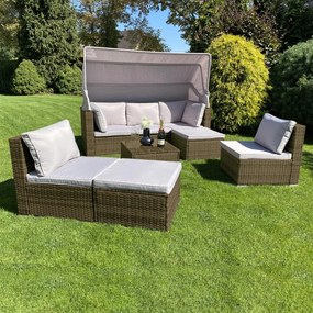 BELVEDERE Rattan kanapé szett összecsukható tetővel