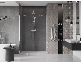 Mexen Velar Duo, nyitható tolóajtó 150x200 cm, 8mm átlátszó üveg, króm profil, 871-150-000-02-01