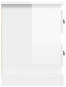 magasfényű fehér szerelt fa TV-szekrény 102 x 35,5 x 47,5 cm