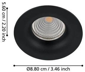 Eglo 33996 - LED Dimmelhető beépíthető lámpa SALICETO LED/6W/230V fekete