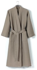 Bézs pamut fürdőköpeny XL Mia Waffle - Foutastic