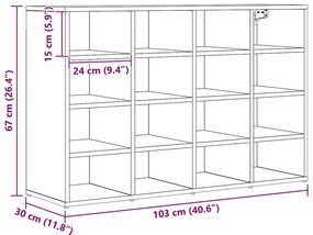 Cipősszekrény polcokkal Musta tammi 103 x 30 x 67 cm Faanyag