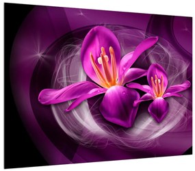 Modern kép - lila virágok (70x50 cm)
