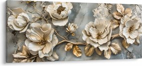 Kép - Márvány háttér virágokkal (120x50 cm)