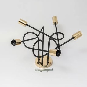 Felületre szerelhető csillár OXFORD 5xE27/15W/230V arany/fekete