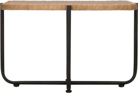 Fekete-natúr színű rattan dohányzóasztal 55x75 cm Cebu – Mauro Ferretti