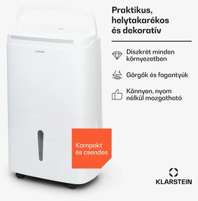 Klarstein DryFy Connect 50 Smart, Párátlanító, WiFi, Kompresszor, 50l/d, 45-55 m², Fehér