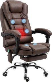 Vinsetto Irodai Szék Masszázs Funkcióval, Ergonomikus Íróasztali Szék Dönthető és Fűtési Funkcióval, Magasságban Állítható Számítógépes Szék Lábpihenő