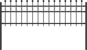 vidaXL Gyűrűs Kerítés Fekete 200 x 130 cm Porszórt acél