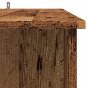 antik fa színű szerelt fa bárasztal polccal 102x50x103,5 cm