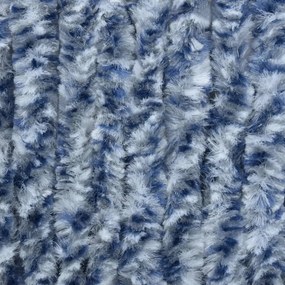 kék, fehér és ezüstszínű zsenília rovarfüggöny 90 x 220 cm