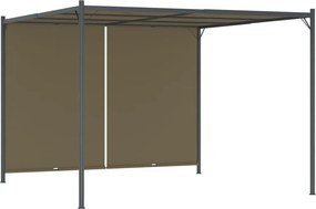 vidaXL tópszínű kerti pavilon behúzható tetővel 3 x 3 m 180 g/m²