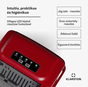 Klarstein Caldwell jégkockakészítő, 12 kg jégkocka/nap, teljesen automatikus, LED kijelző, könnyű tisztítás