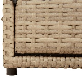 bézs polyrattan kerti tárolószekrény 110 x 55 x 60,5 cm