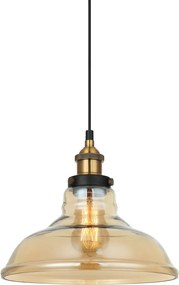 Italux modern vintage függeszték hubert borostyán fekete arany itxmdm-2381/1 gd+amb