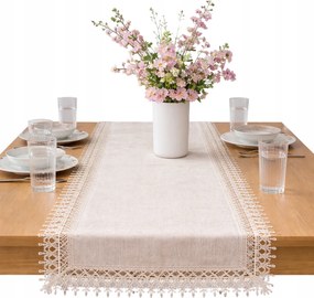 Futópad Bézs elegáns asztalra pad laufer sima Csipkével 40x160 matt