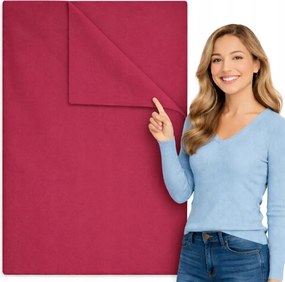 Lapos lepedő 160x210 cm, hagyományos, gumírozás nélküli, pamut, málna színű, Lengyel