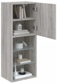 szürke sonoma színű TV-szekrény LED-lámpákkal 40,5x30x102 cm