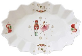 Karácsonyi porcelán ovális tál diótörős Magie de Noel