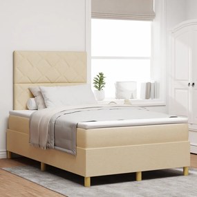 Box Spring Ágy Matrac Krém Kis franciaágy Szövet