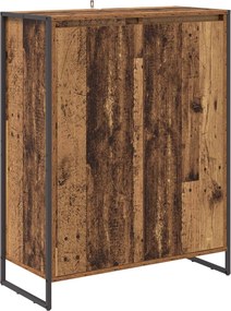 vidaXL Cipőszekrény tárolóval ajtóval Öreg fa 79 x 36 x 100 cm Faanyag