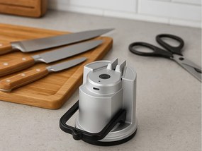 Elektromos kés- és ollóélező motoros csiszolótechnológiával és USB töltéssel - VERK