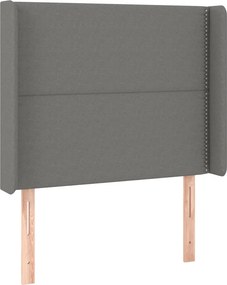 vidaXL sötétszürke szövet fejtámla szárnyakkal 103x16x118/128 cm