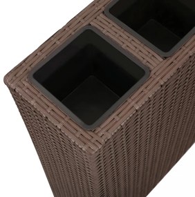 barna polyrattan kerti magaságyás 4 kaspóval