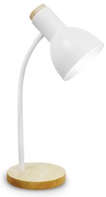 Asztali lámpa MARMA 1xE27/40W/230V fehér/kaucsukfa