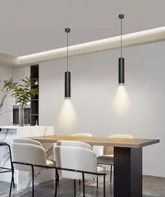 Függőlámpa, fekete, 30 cm, Led csillár, modern, GU10