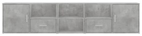 betonszürke szerelt fa sarokszekrény 200 x 40 x 45 cm