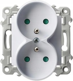 Ospel Zafír fehér Dupla földelt aljzat sínekkel