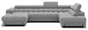 Szürke buklé kinyitható sarokkanapé (jobb oldali-U alakú) Feraria – ELTAP