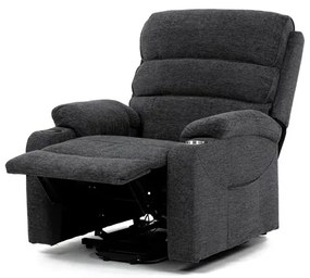 Dönthető fotel, elektromos kábeles vezérléssel, szürke, szövet, TV-S8348 GREY2