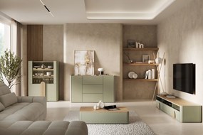 Amilio RTV szekrény 200 cm - eukaliptusz / baltic tölgy / natúr tölgy fogantyú