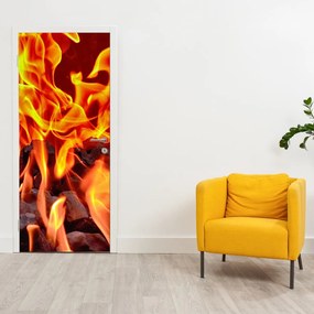 Fotótapéta ajtóra - Égő szén (95x205cm)