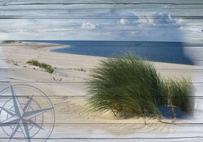 Fotótapéta - A strand képe - utánzótáblák (152,5x104 cm)