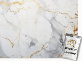 Fotótapéta Márvány Arany Fehér Szürke Kő Hálószoba Nappali Tapéta 400x280