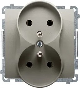 Kontakt Simon Basic Dupla Fali Aljzat Földeléssel, Szatén BMGZ2M.01/29