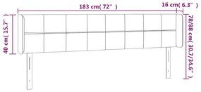 tópszínű szövet LED-es fejtámla 183 x 16 x 78/88 cm