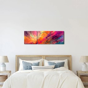 Kép - Dinamikus absztrakció (órával) (90x30 cm)