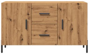 kézműves tölgy színű szerelt fa tálalószekrény 100 x 36 x 60 cm