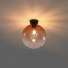 Art Deco mennyezeti lámpa sötét bronz barna üveggel - Sandra