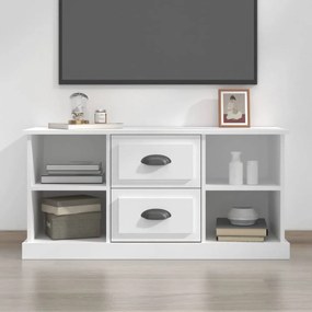 Fehér szerelt fa TV-szekrény 99,5x35,5x48 cm