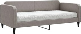 vidaXL tópszínű szövet kanapéágy matraccal 90 x 200 cm