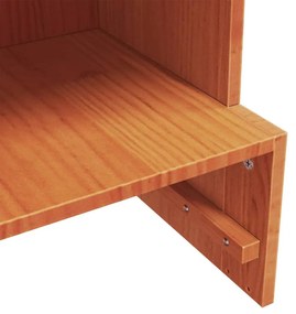 viaszbarna tömör fenyőfa cipőszekrény 52 x 30 x 104 cm