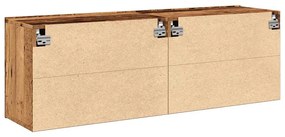 2 db antik fa színű falra szerelhető TV-szekrény 60 x 30 x 41cm