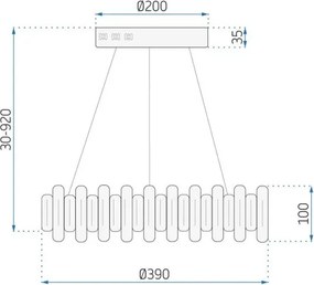MORETTI MO7296 KRISTAL Króm Színű Függeszték LED 44W 3000-6000K IP20