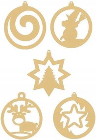 Karácsonyi díszek karácsonyfadíszek Fából 15db