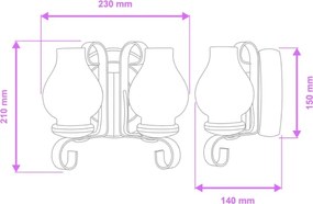 Brilagi - Fali lámpa ROATA APLICA 2xE14/40W/230V bükkfa